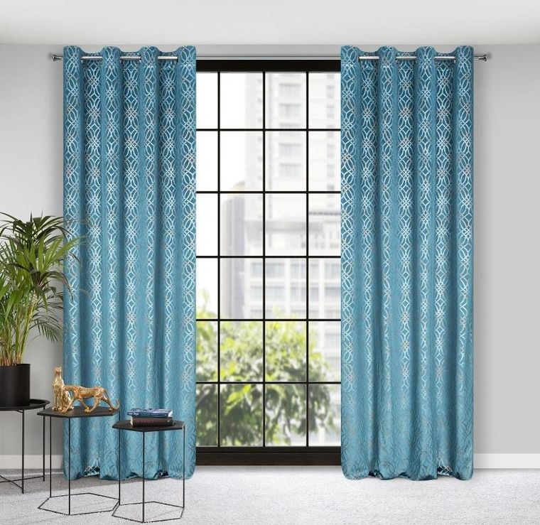 Eurofirany, zasłona zaciemniająca gotowa, Areta, 140-250 cm, niebieski