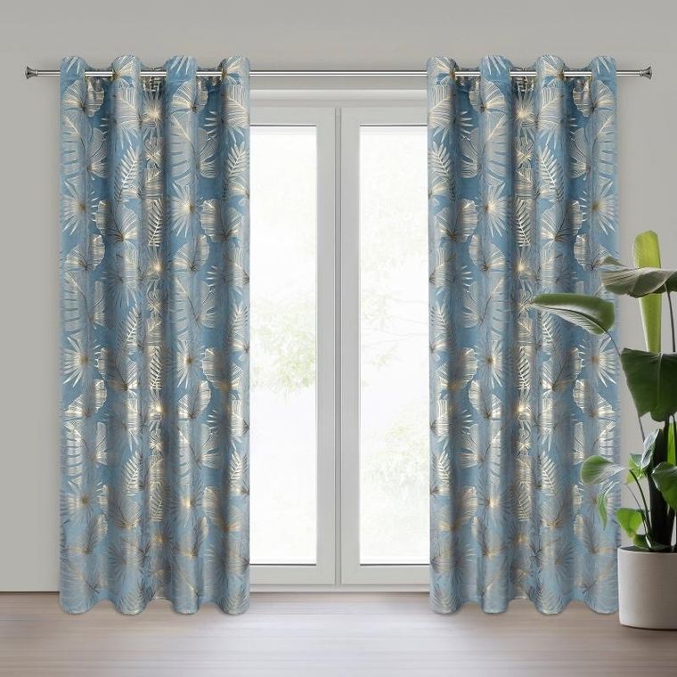 Eurofirany, zasłona zaciemniająca gotowa, Aria, 135-250 cm, niebieski