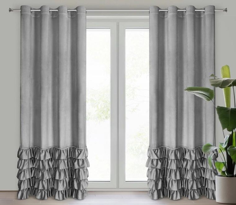 Eurofirany, zasłona zaciemniająca gotowa, Carli, 140-250 cm, srebrny