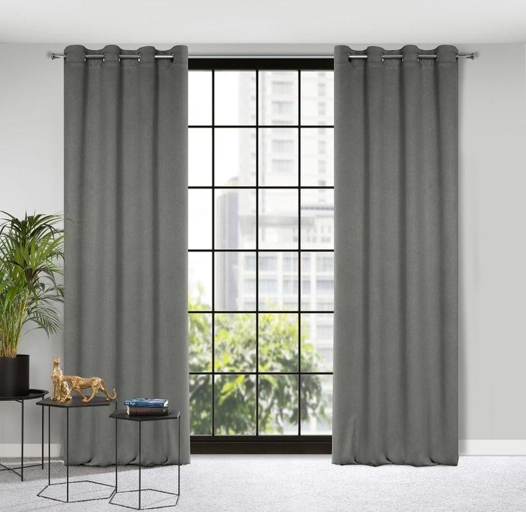 Eurofirany, zasłona zaciemniająca gotowa, Carlo, 140-250 cm, szarobeżowy