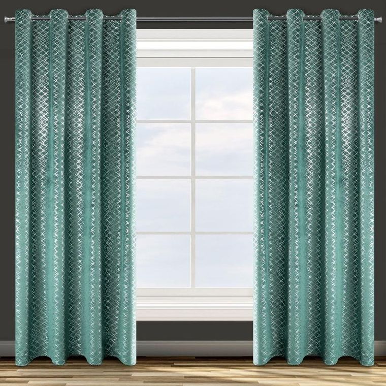 Eurofirany, zasłona zaciemniająca gotowa, D91 Moly, 140-250 cm, zielony