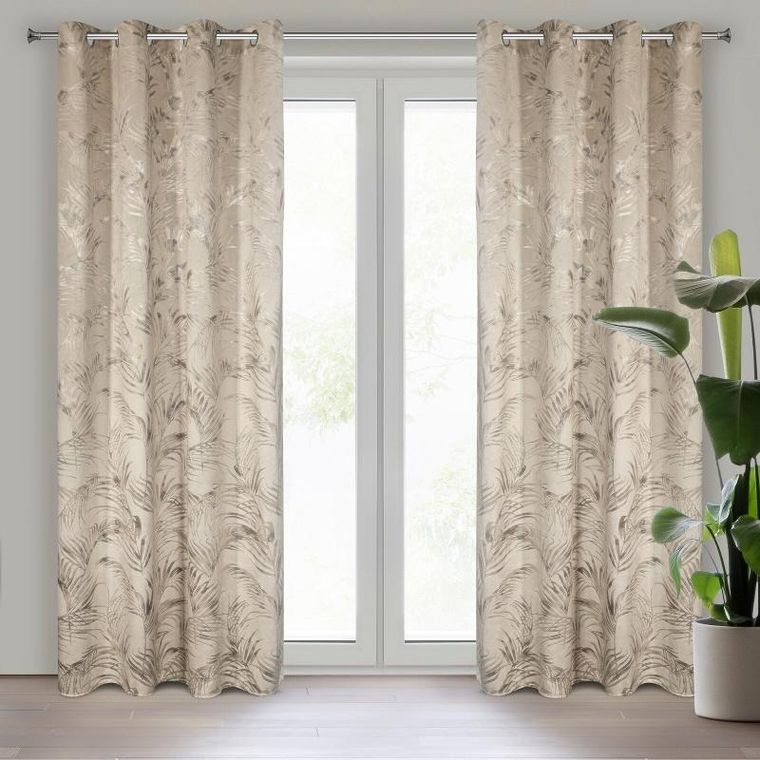 Eurofirany, zasłona zaciemniająca gotowa, Debra, beżowy, 135-270 cm