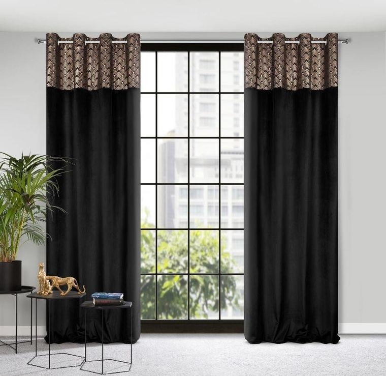 Eurofirany, zasłona zaciemniająca gotowa, Elen, 140-250 cm, czarny