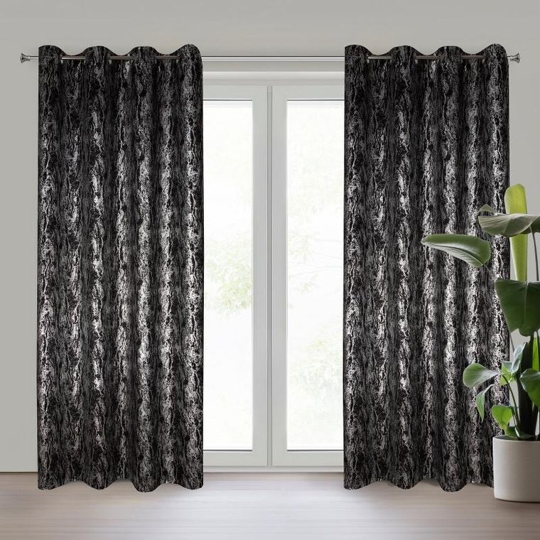 Eurofirany, zasłona zaciemniająca gotowa, Elise, 140-250 cm, czarny