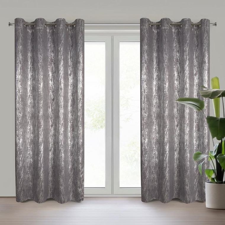 Eurofirany, zasłona zaciemniająca gotowa, Elise, 140-250 cm, stalowy