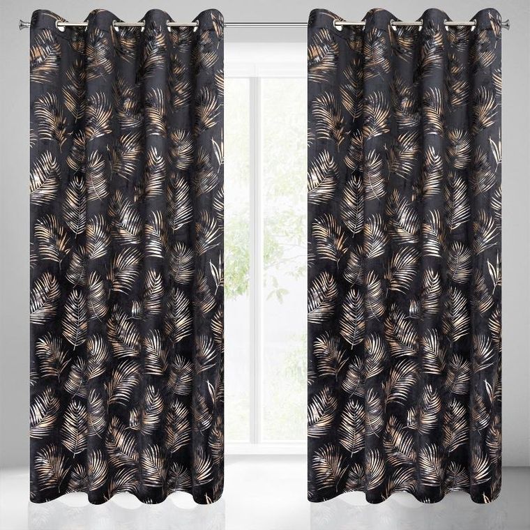 Eurofirany, zasłona zaciemniająca gotowa, Gloria, 140-250 cm, czarny