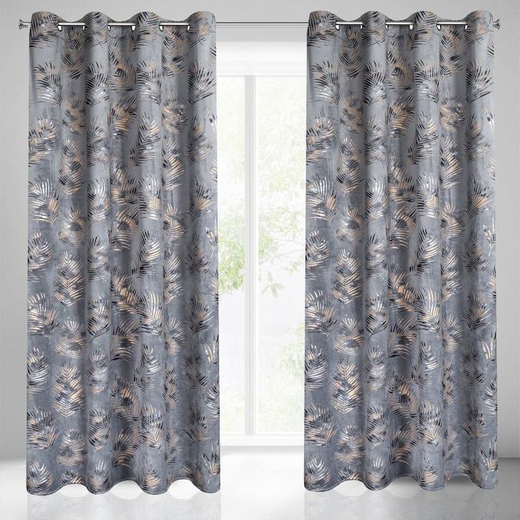 Eurofirany, zasłona zaciemniająca gotowa, Gloria, 140-250 cm, stalowy