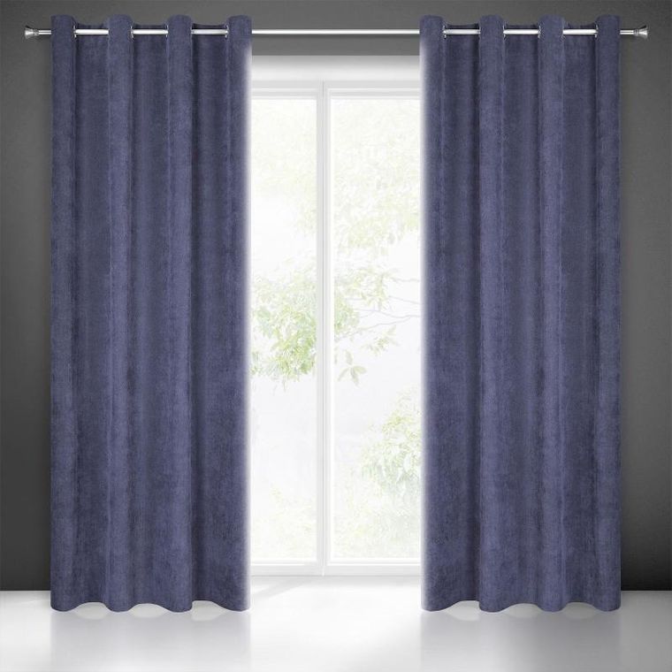 Eurofirany, zasłona zaciemniająca gotowa, Julie, 140-250 cm, granatowy