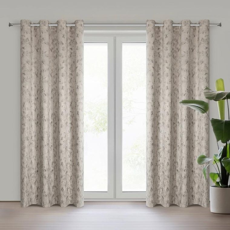 Eurofirany, zasłona zaciemniająca gotowa, Kornelia, 140-250 cm, miodowy