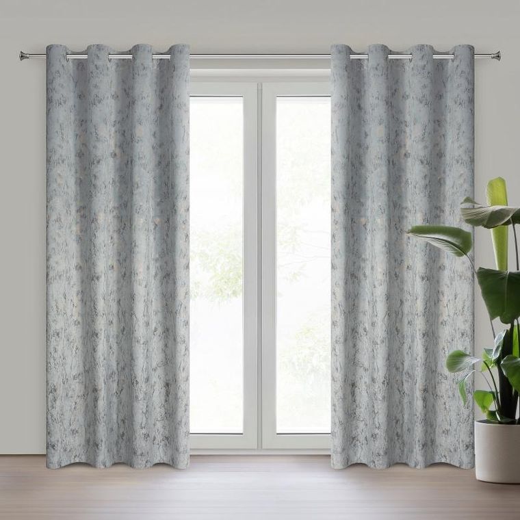 Eurofirany, zasłona zaciemniająca gotowa, Kornelia, 140-250 cm, srebrny