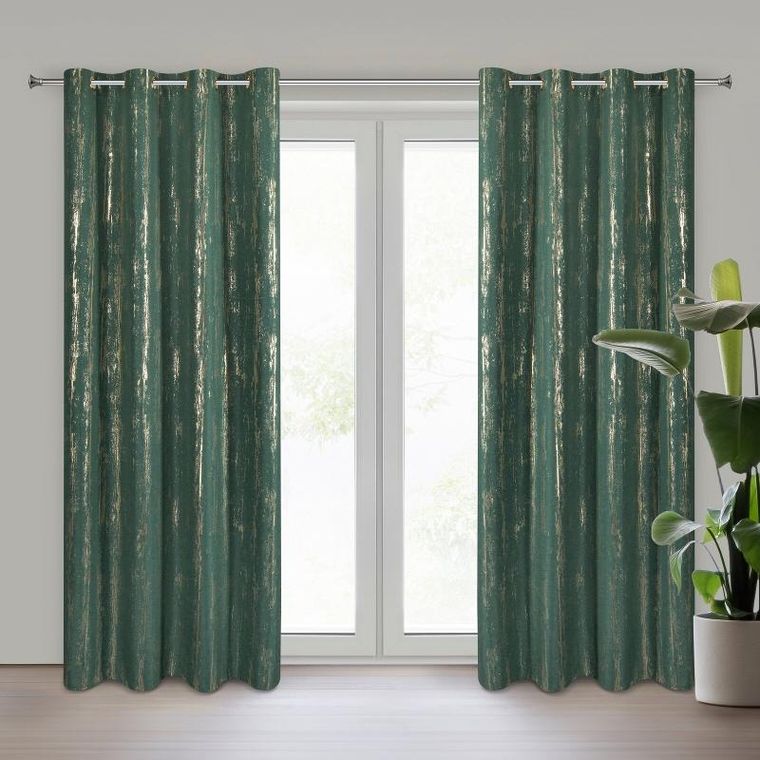 Eurofirany, zasłona zaciemniająca gotowa, Libi, 140-250 cm, zielony