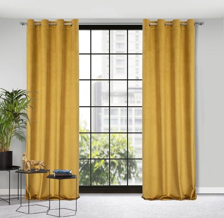 Eurofirany, zasłona zaciemniająca gotowa, Lili, 140-250 cm, miodowy