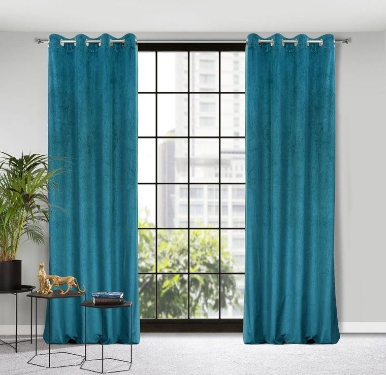 Eurofirany, zasłona zaciemniająca gotowa, Lili, 140-250 cm, niebieski