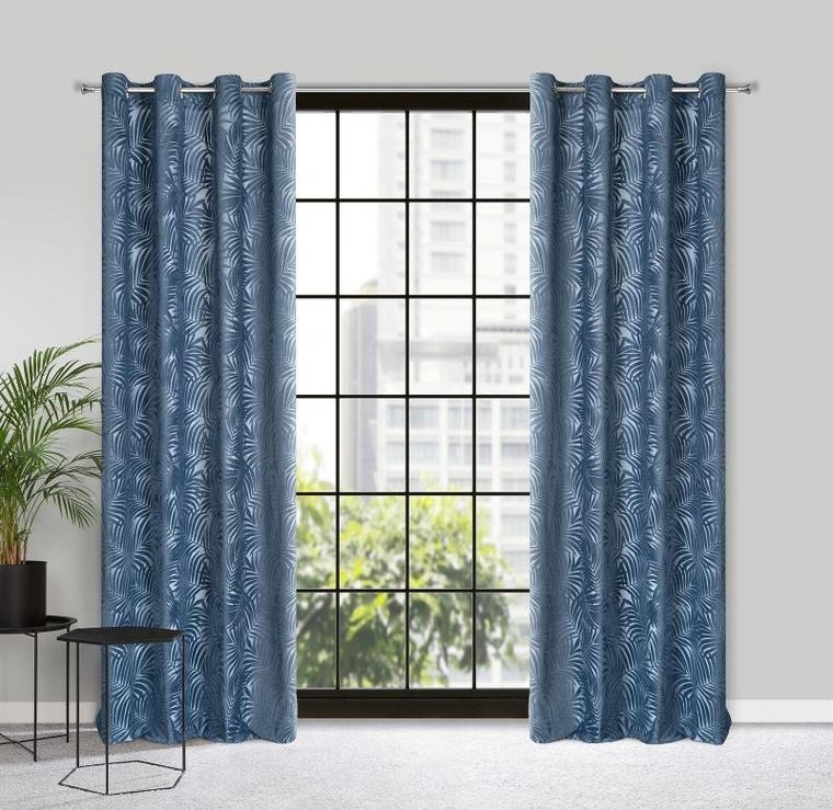 Eurofirany, zasłona zaciemniająca gotowa, Livia, 140-250 cm, ciemnoniebieski