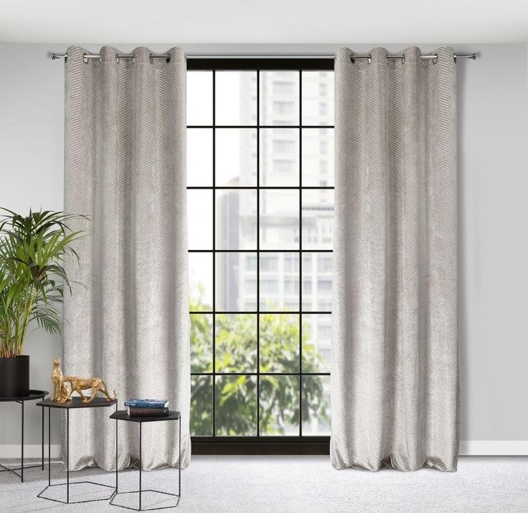 Eurofirany, zasłona zaciemniająca gotowa, Lussi, 140-250 cm, jasnobeżowy