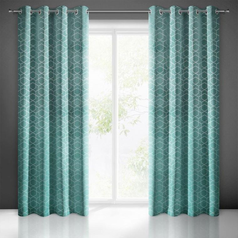 Eurofirany, zasłona zaciemniająca gotowa, Mandi, 135-250 cm, turkusowy