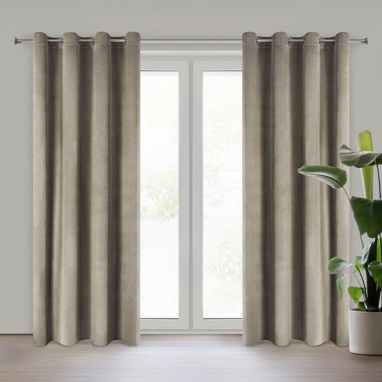 Eurofirany, zasłona zaciemniająca gotowa, melanie, 140-250 cm, brązowy