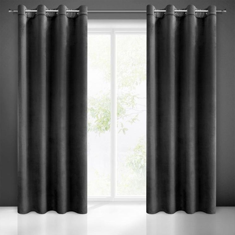 Eurofirany, zasłona zaciemniająca gotowa, Melanie, 140-250 cm, czarny