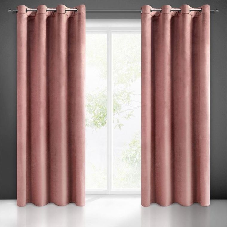 Eurofirany, zasłona zaciemniająca gotowa, Melanie, 140-250 cm, różowy