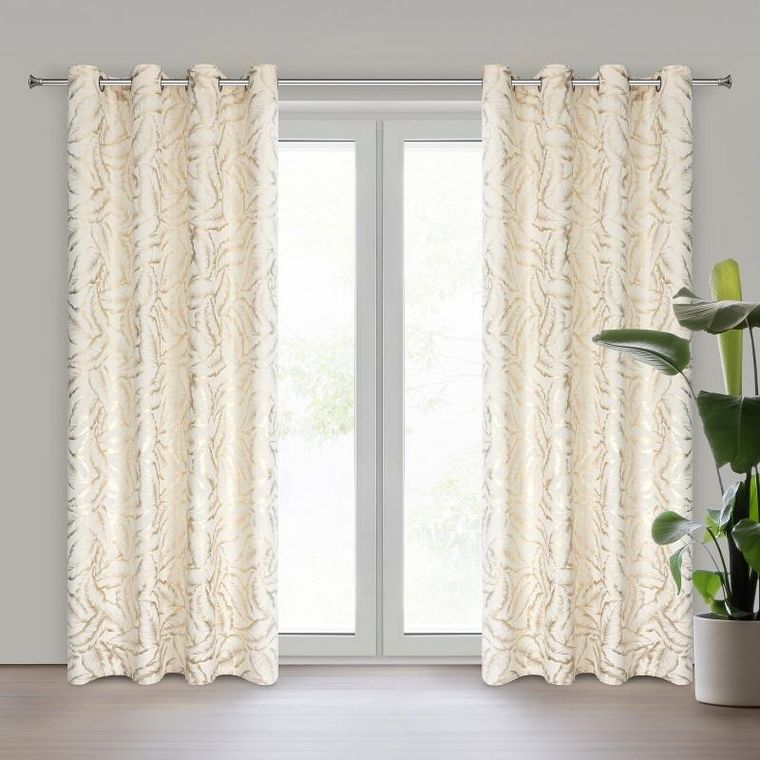 Eurofirany, zasłona zaciemniająca gotowa,, Milena, 140-250 cm, kremowy