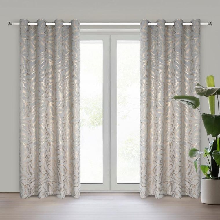 Eurofirany, zasłona zaciemniająca gotowa,, Milena, 140-250 cm, srebrny