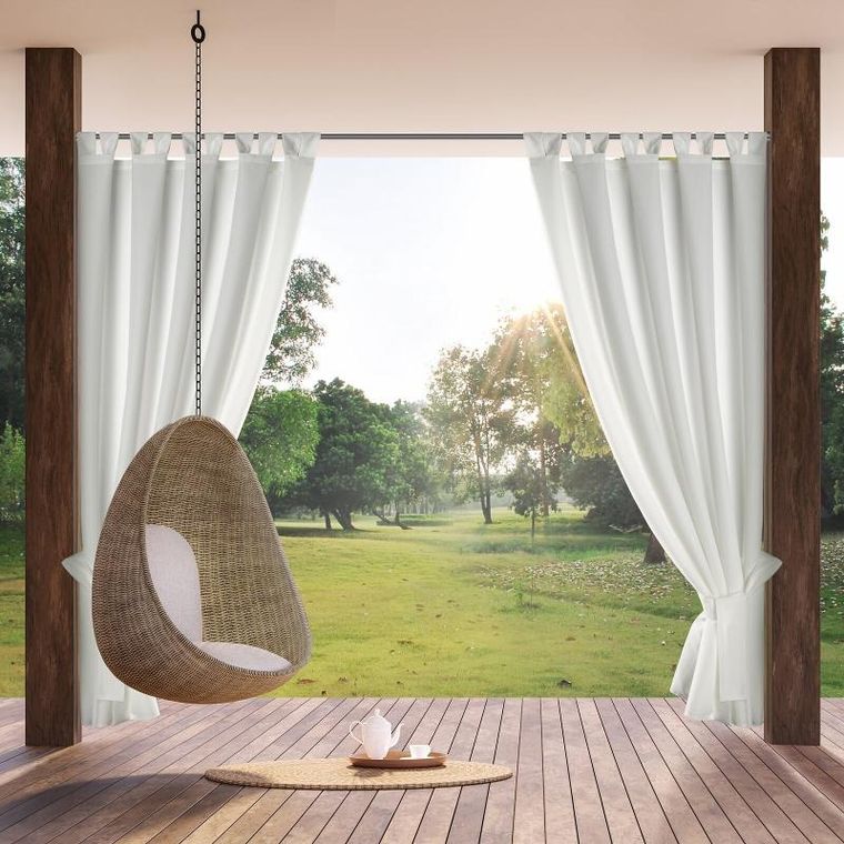 Eurofirany, zasłona zaciemniająca gotowa, na szelkach, Garden, 155-200 cm, biały