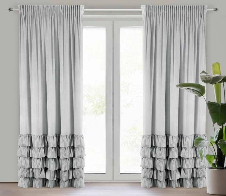 Eurofirany, zasłona zaciemniająca gotowa, na taśmie, Dani, 140-270 cm, srebrny