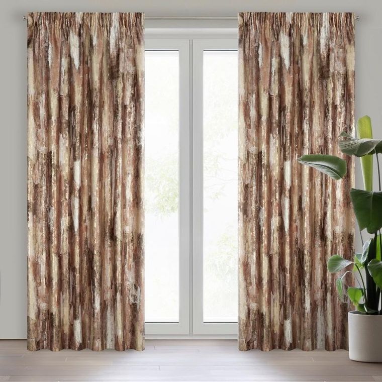 Eurofirany, zasłona zaciemniająca gotowa, na taśmie, Ella, 140-270 cm, ceglasty