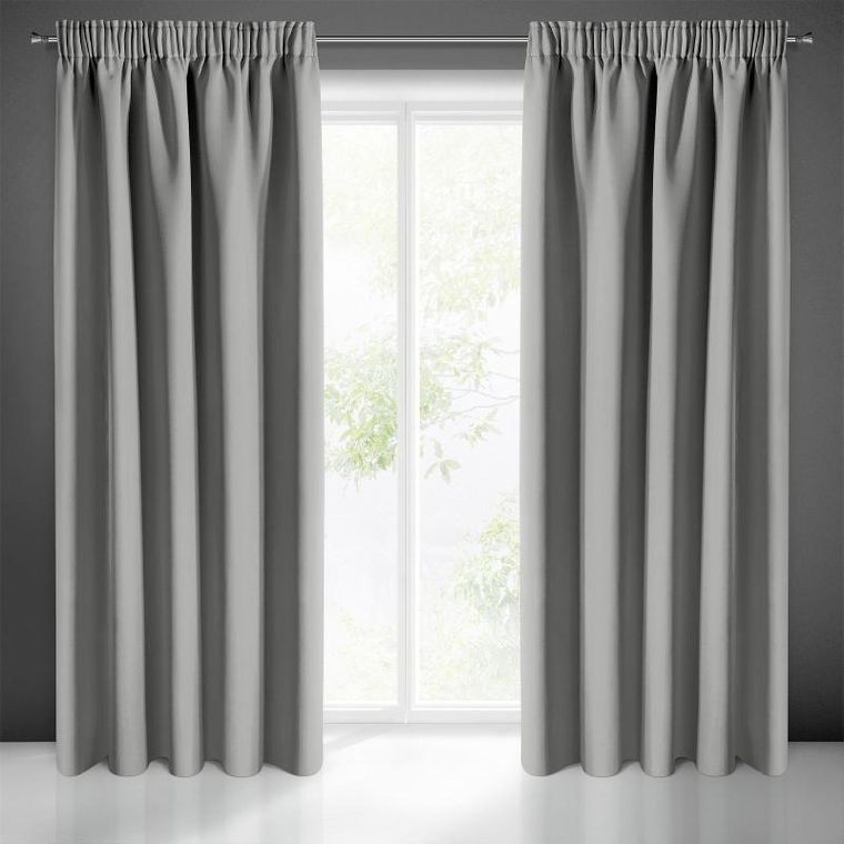 Eurofirany, zasłona zaciemniająca gotowa, na taśmie, Logan, 140-270 cm, szary