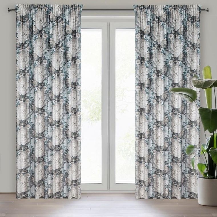 Eurofirany, zasłona zaciemniająca gotowa, na taśmie, Lucia, 140-270 cm, kremowy