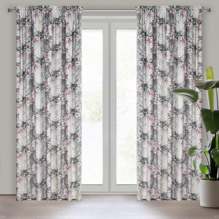 Eurofirany, zasłona zaciemniająca gotowa, na taśmie, Lucia, 140-270 cm, kremowy