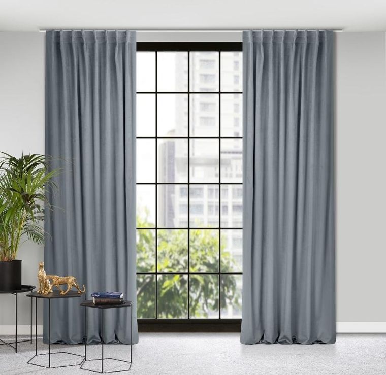 Eurofirany, zasłona zaciemniająca gotowa, na taśmie, Marlen, 140-300 cm, grafitowa