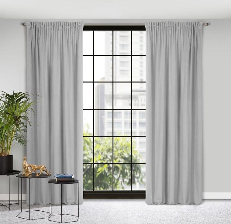 Eurofirany, zasłona zaciemniająca gotowa, na taśmie, Pierre, 140-300 cm, beżowy