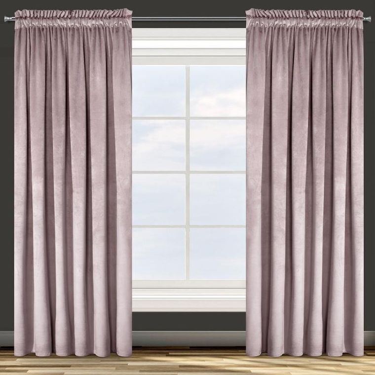 Eurofirany, zasłona zaciemniająca gotowa, na taśmie, Rosa, 140-270 cm, pudrowy