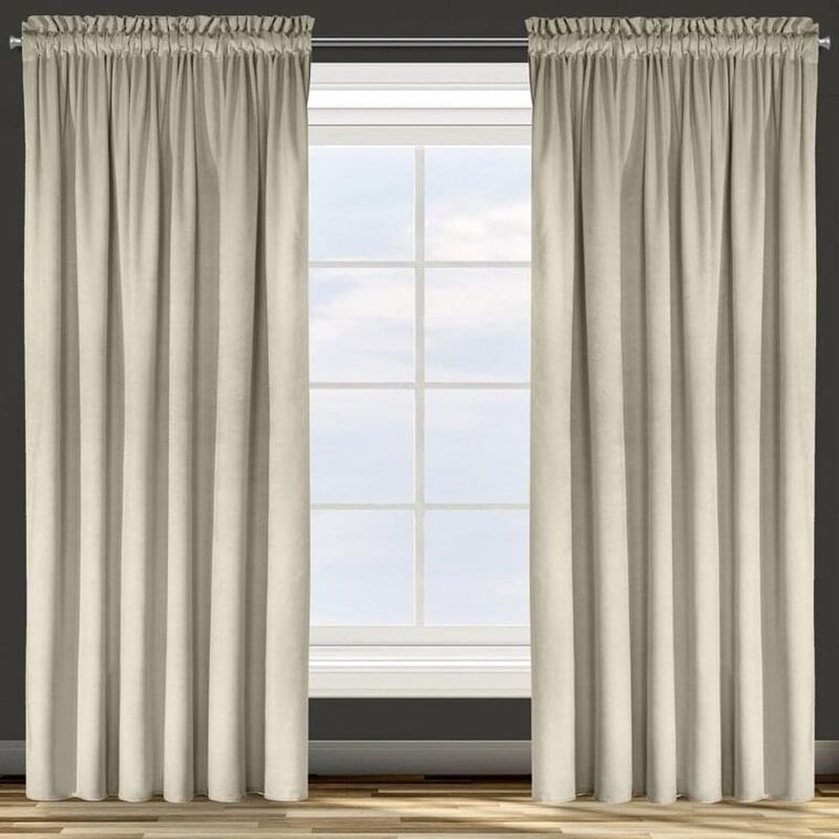 Eurofirany, zasłona zaciemniająca gotowa, na taśmie, Rosa, 140-300 cm, beżowy