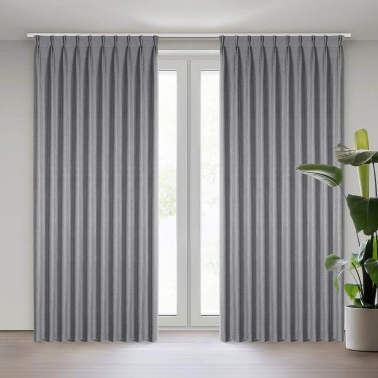 Eurofirany, zasłona zaciemniająca gotowa, Nelisa, 210-270 cm, grafitowy