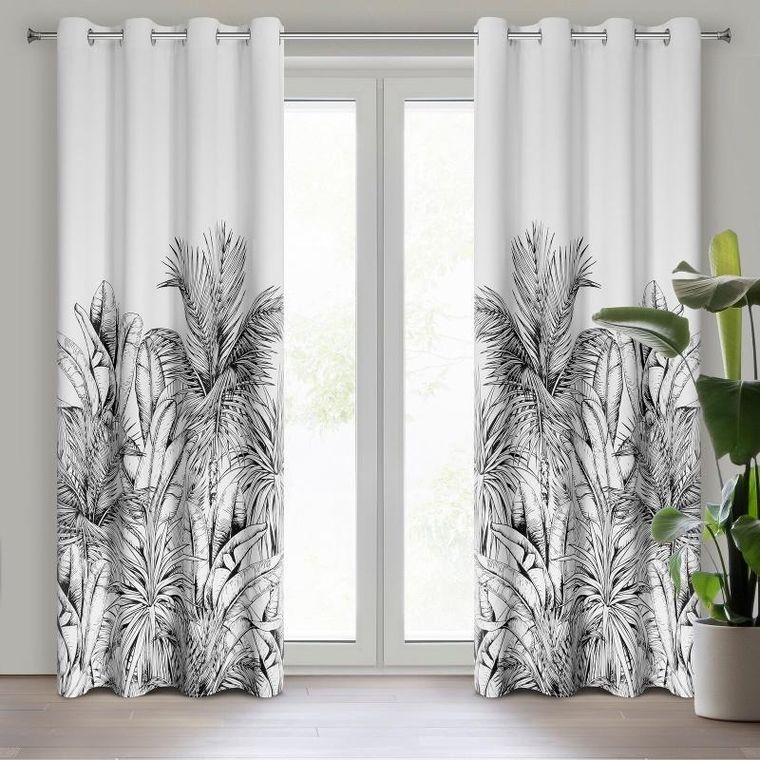 Eurofirany, zasłona zaciemniająca gotowa, Nerina, 140-150 cm, biały