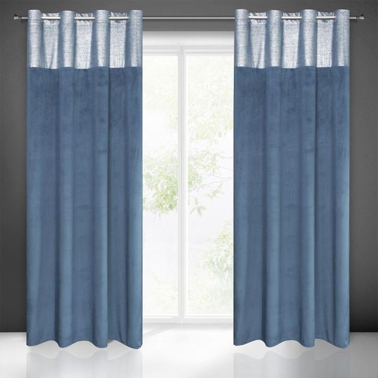 Eurofirany, zasłona zaciemniająca gotowa, Peri, 140-250 cm, granatowy