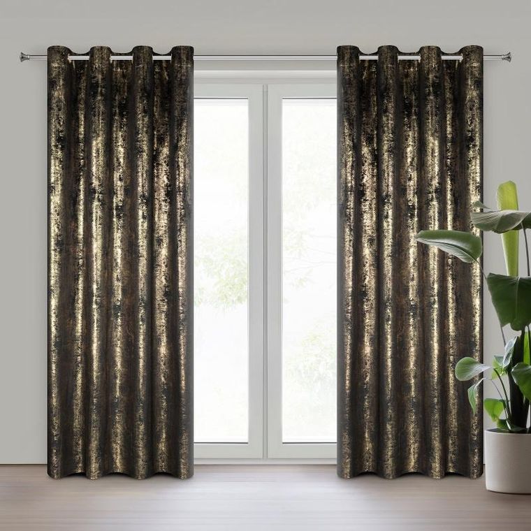 Eurofirany, zasłona zaciemniająca gotowa, Renia, 140-250 cm, czarny