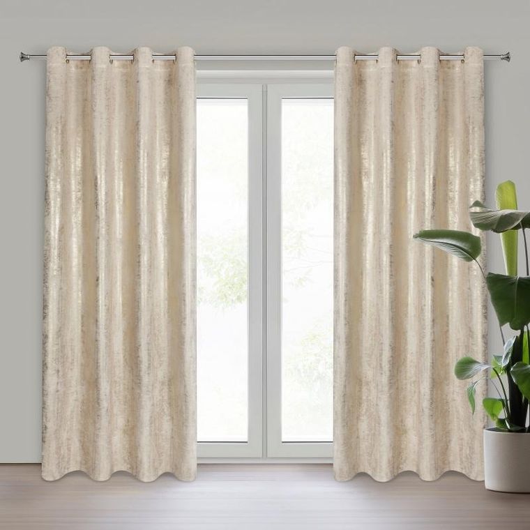 Eurofirany, zasłona zaciemniająca gotowa, Renia, 140-250 cm, jasnobeżowy