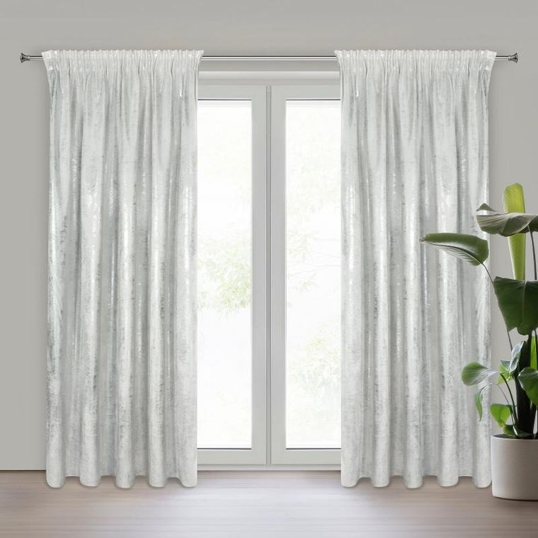 Eurofirany, zasłona zaciemniająca gotowa, Renia, na taśmie, 140-270 cm, biały