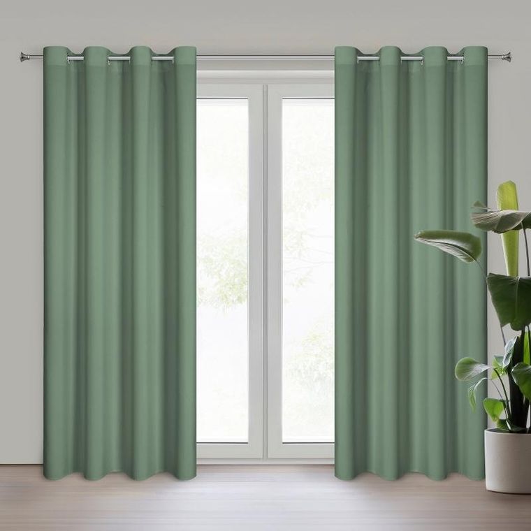 Eurofirany, zasłona zaciemniająca gotowa, Rita, 140-250 cm, ciemnomiętowy