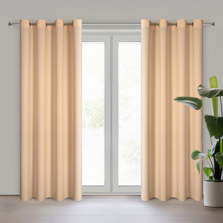 Eurofirany, zasłona zaciemniająca gotowa, Rita, 140-250 cm, jasnopomarańczowy