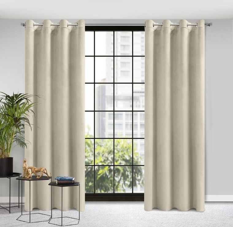 Eurofirany, zasłona zaciemniająca gotowa, Rosa, 140-250 cm, beżowy