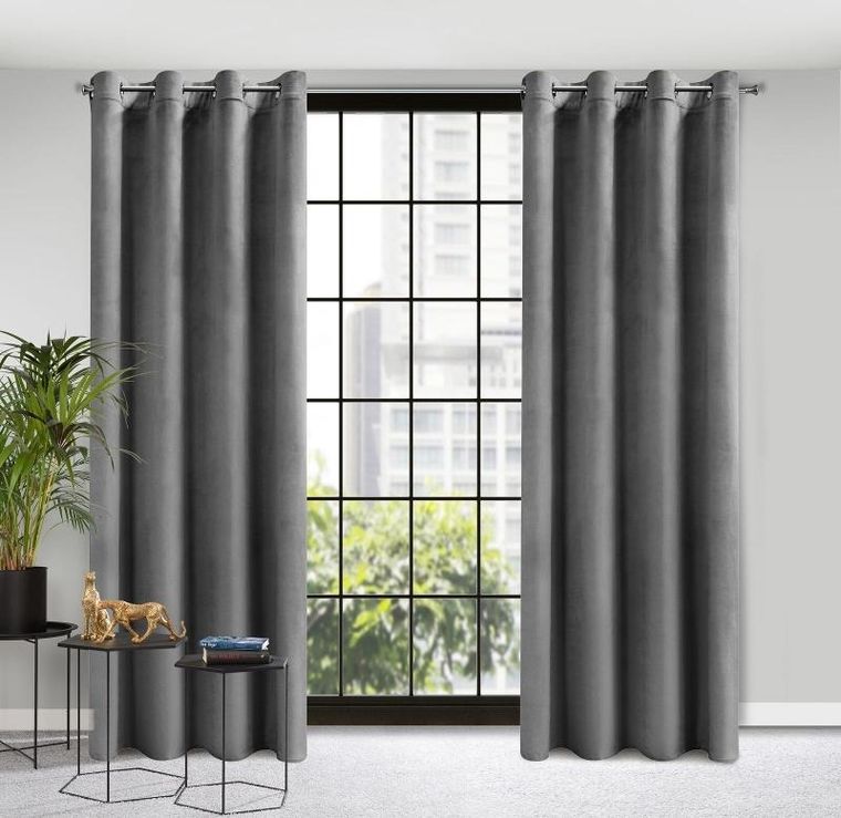 Eurofirany, zasłona zaciemniająca gotowa, Rosa, 140-250 cm, grafitowy