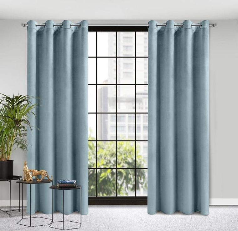 Eurofirany, zasłona zaciemniająca gotowa, Rosa, 140-250 cm, morski