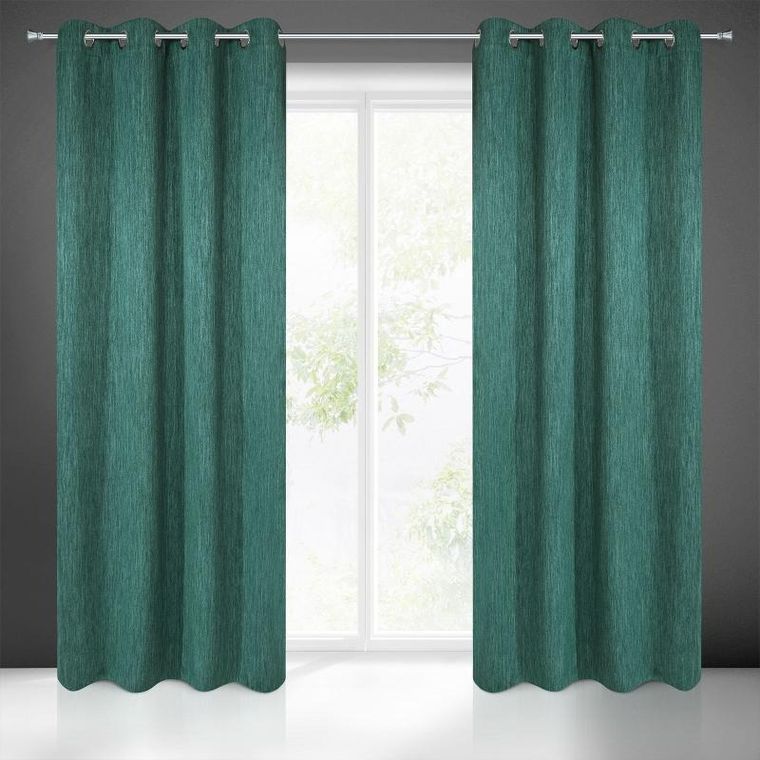 Eurofirany, zasłona zaciemniająca gotowa, Rossie, 140-250 cm, zielony