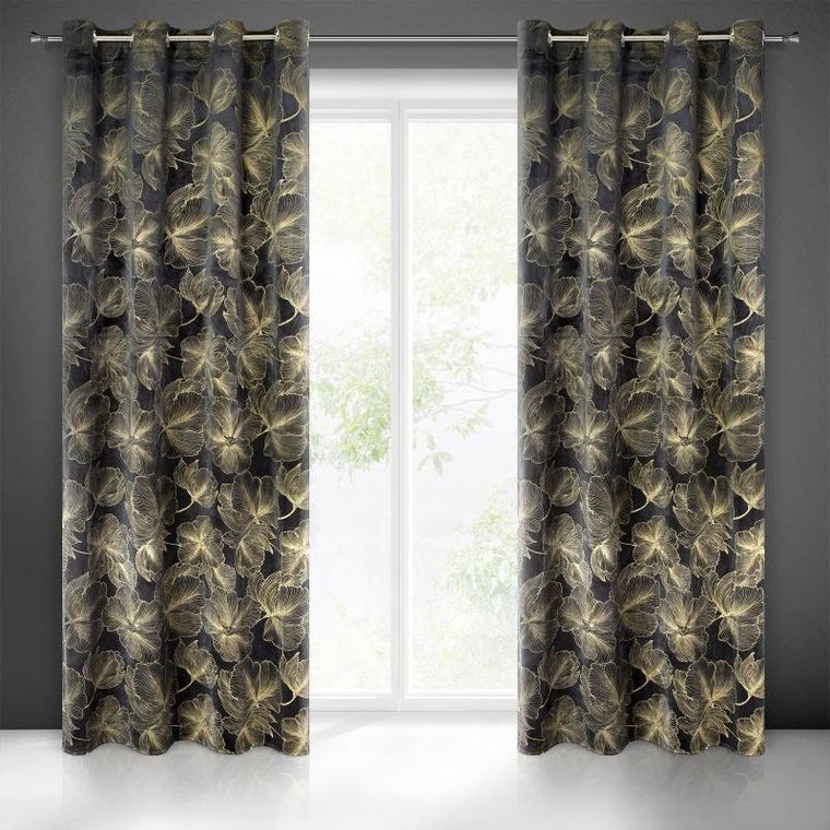 Eurofirany, zasłona zaciemniająca gotowa, Stella, 140-250 cm, czarny