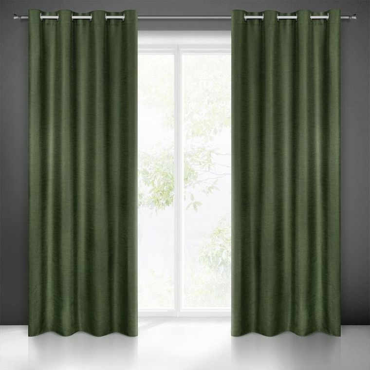 Eurofirany, zasłona zaciemniająca gotowa, Style, 140-250 cm, ciemnozielony