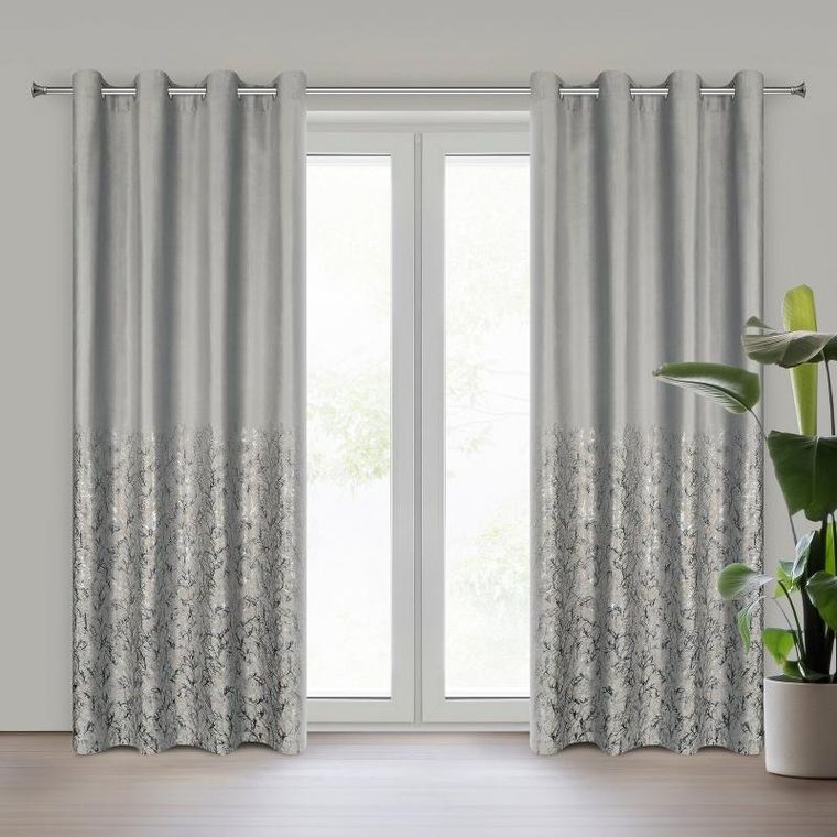 Eurofirany, zasłona zaciemniająca gotowa, Tori, 140-250 cm, srebrny